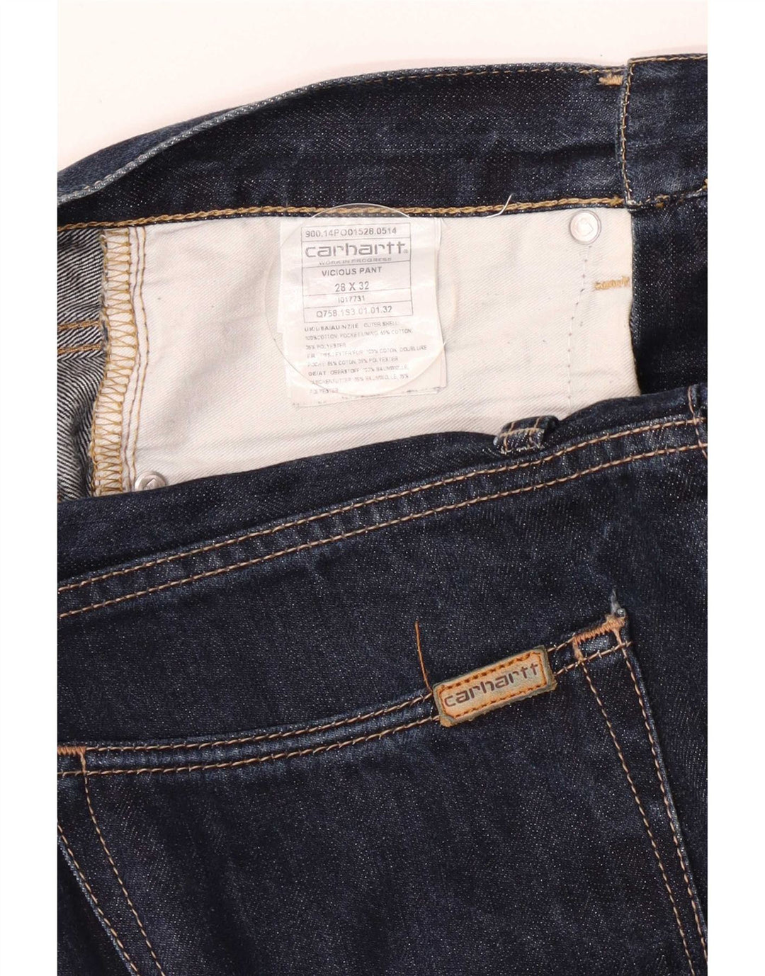 Мужские джинсы Carhartt W28 L32 темно-синие, хлопок