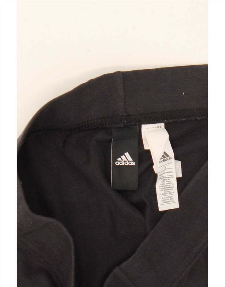 Женские леггинсы с рисунком Adidas UK 8, маленькие черные хлопковые