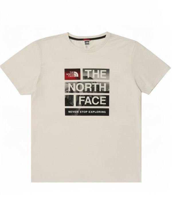 Мужская футболка с рисунком The North Face, топ XL, белый хлопок