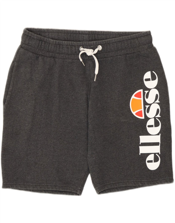Мужские спортивные шорты Ellesse с графическим рисунком, хлопковые, среднего серого цвета
