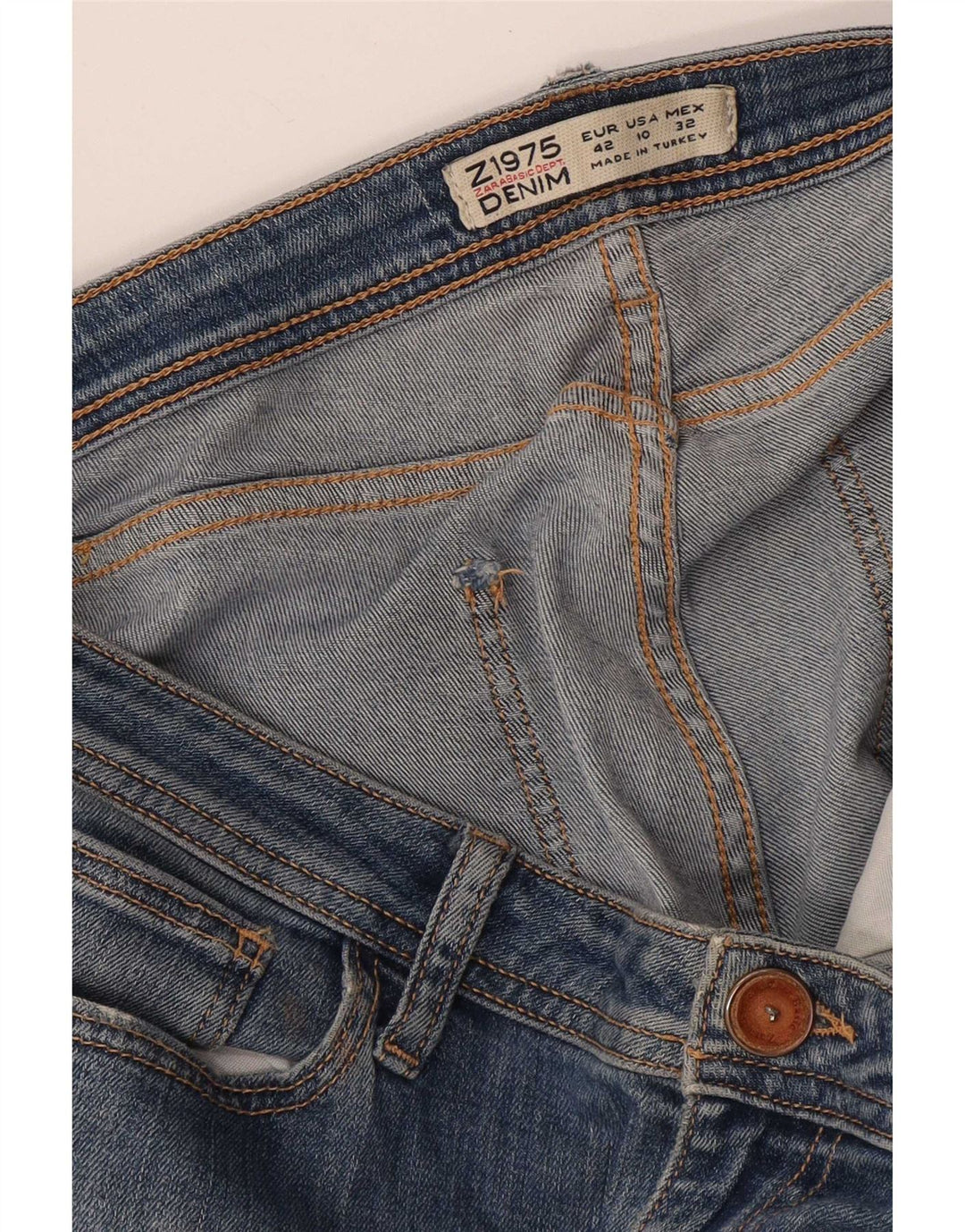 Женские прямые джинсы Zara EU 42, большие W32 L26, синие