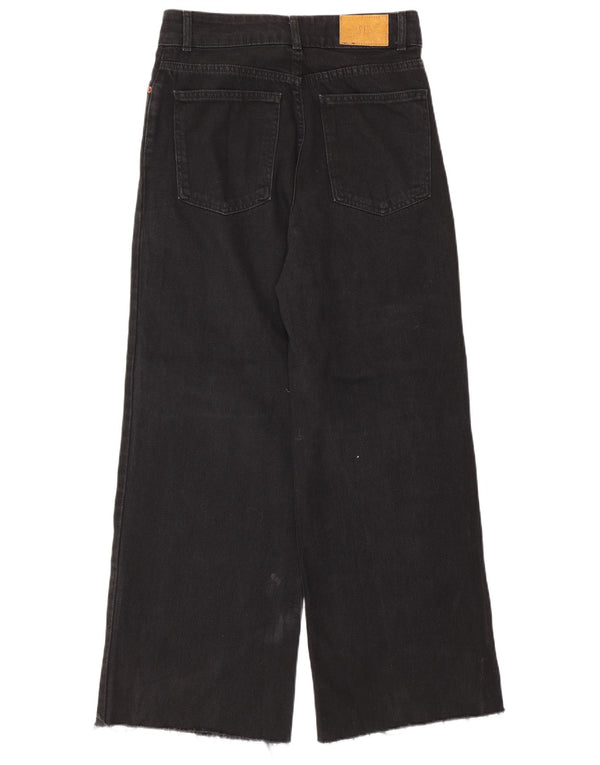 Женские широкие джинсы с завышенной талией Zara EU 38, маленькие W28 L29, черные