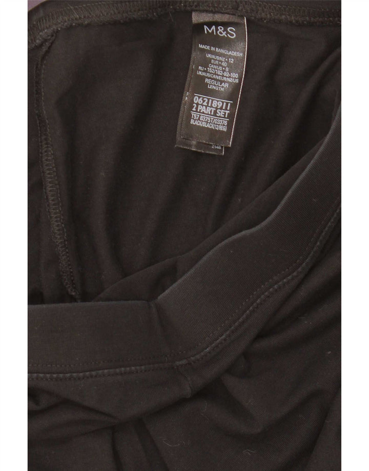 Женские леггинсы Marks & Spencer UK 12, средний черный хлопок
