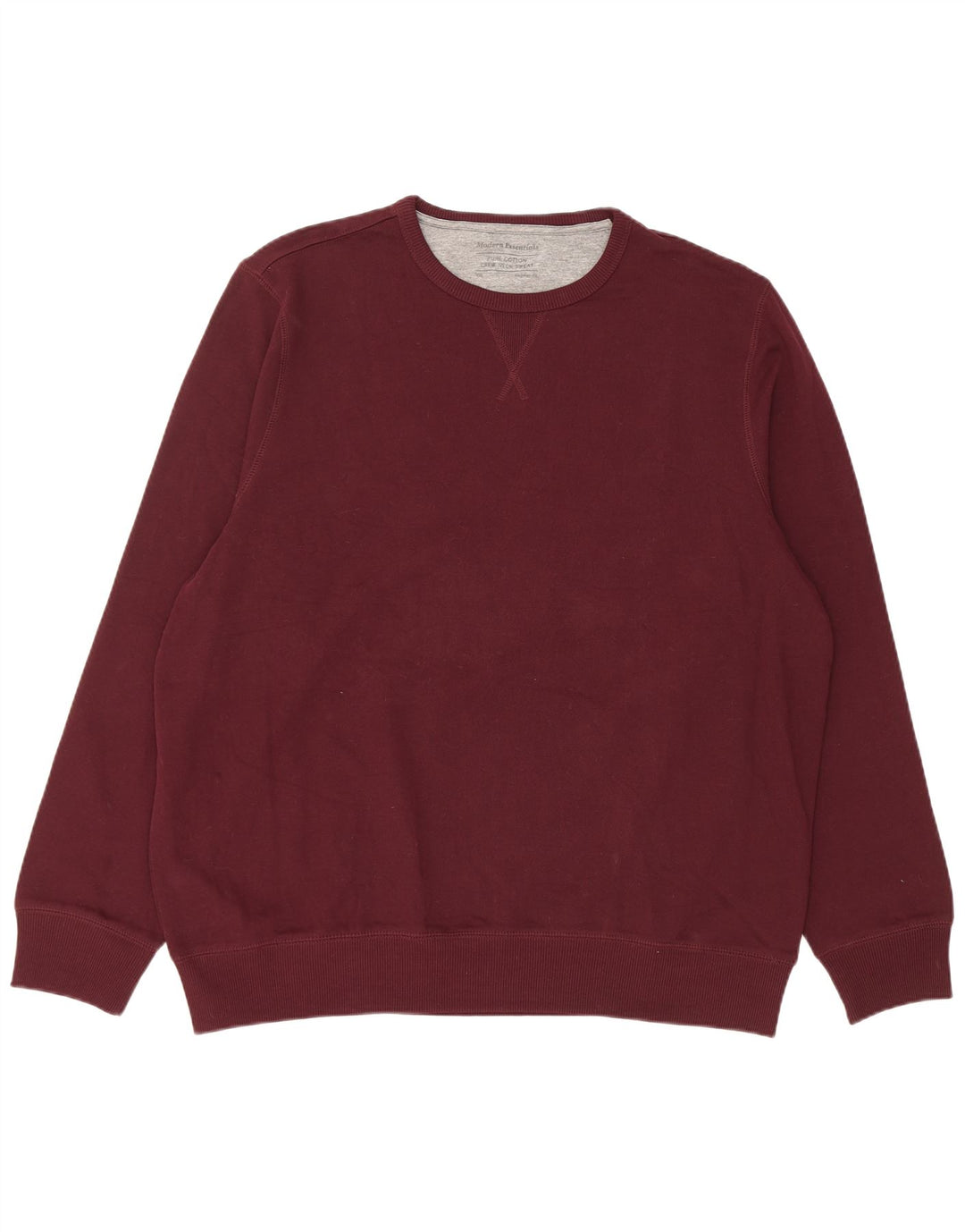 Мужской джемпер обычного кроя Marks & Spencer 2XL, бордовый хлопок, хлопок