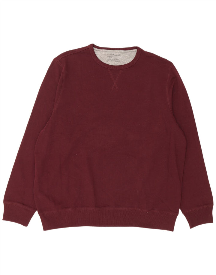 Мужской джемпер обычного кроя Marks & Spencer 2XL, бордовый хлопок, хлопок
