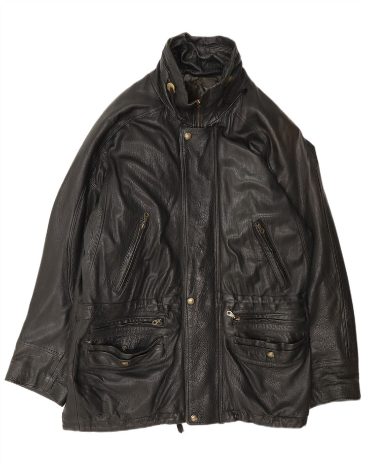 Мужская кожаная куртка Pierre Cardin UK 42 XL черная