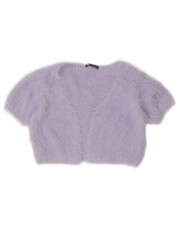 Женский джемпер-болеро с короткими рукавами Zara UK 12, полиамид, средний фиолетовый