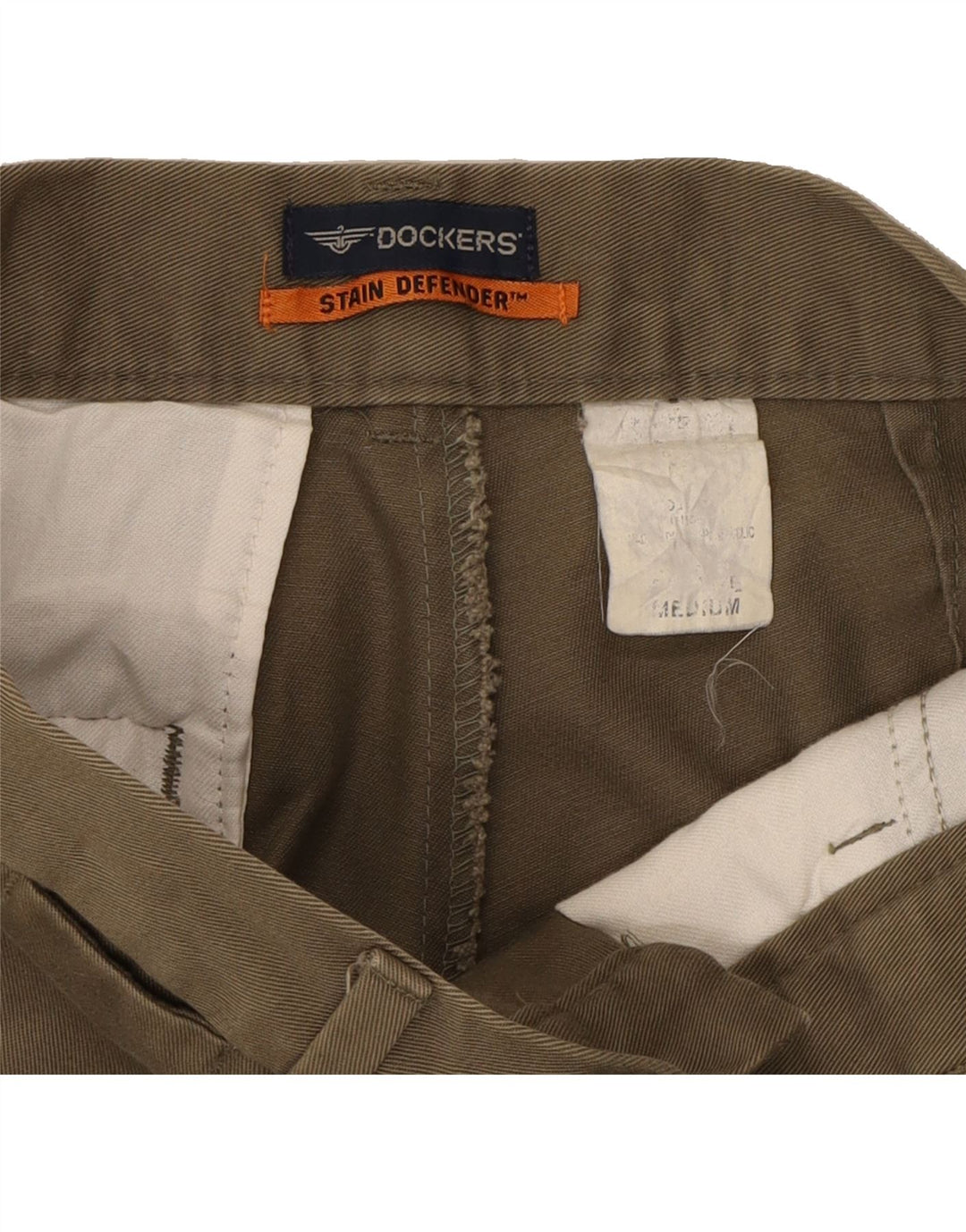 DOCKERS Womens Tapered Chino Trousers Medium W28 L27 Khaki Vintage Dockers and Second-Hand Dockers from Messina Hembry 