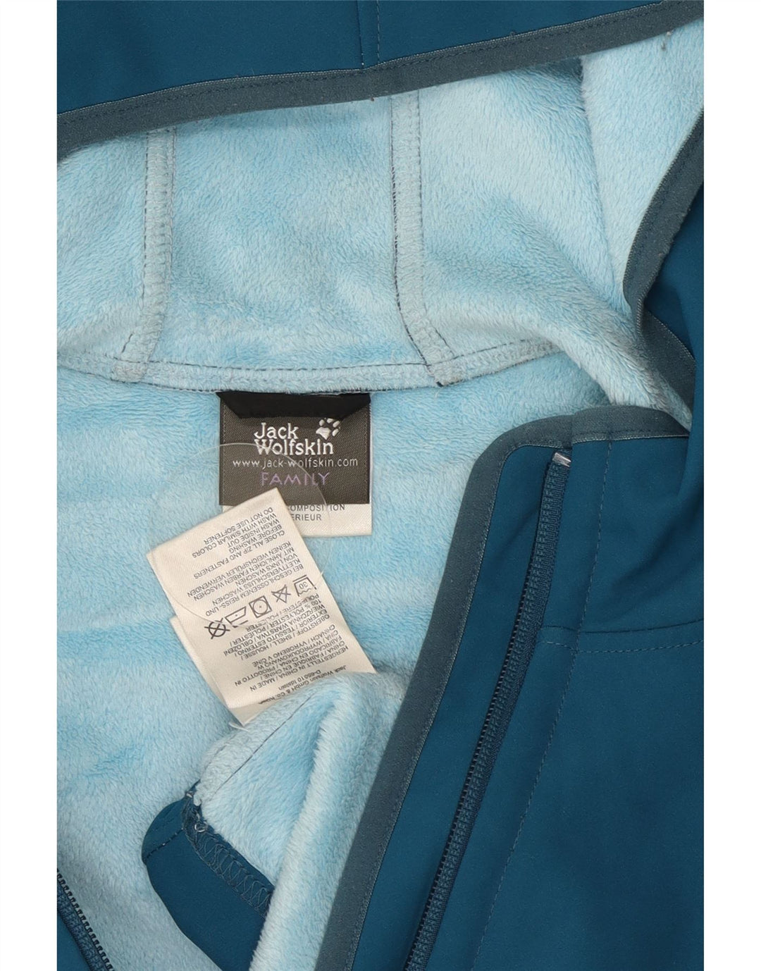 Ветровка с капюшоном Jack Wolfskin для девочек 15–16 лет, синяя полиэстер