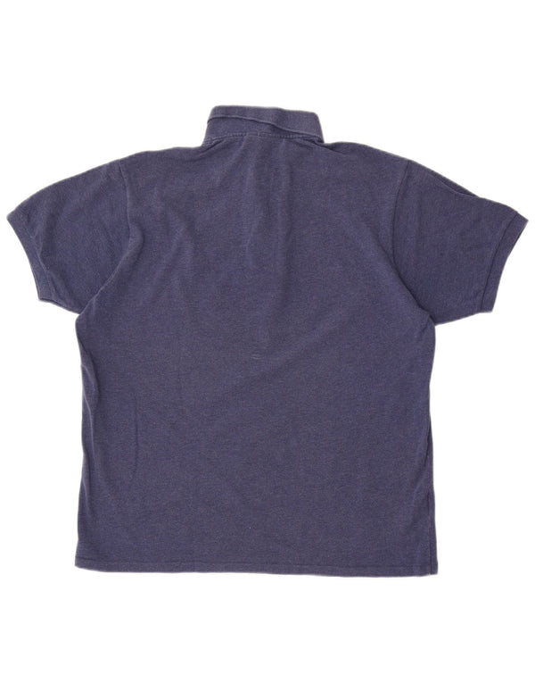 Мужская рубашка-поло классического кроя Lacoste, размер 5, большая синяя хлопковая ткань