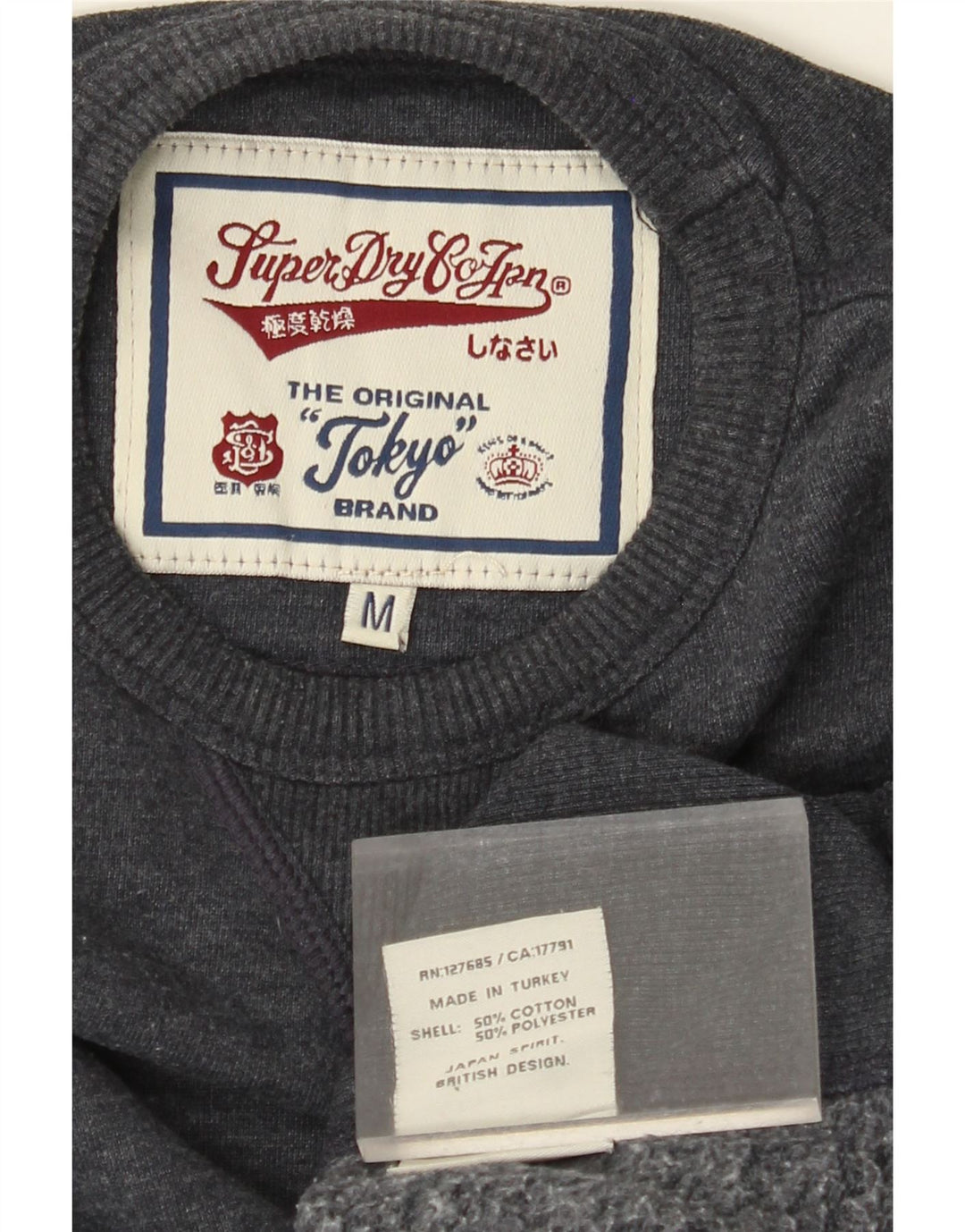 SUPERDRY Мужской свитер-джемпер среднего размера, темно-синий, хлопок