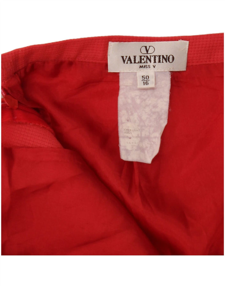 VALENTINO Женская прямая юбка Miss V IT 50 XL W36 Красный
