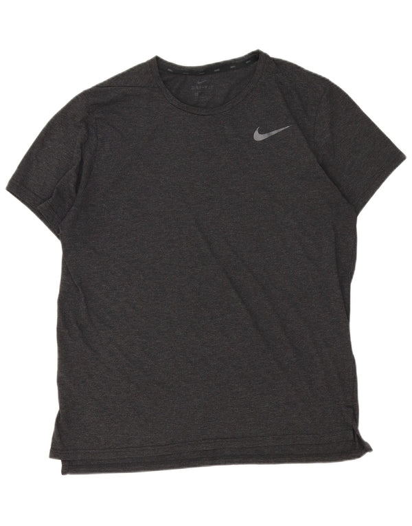 Мужская футболка Nike Dri Fit из полиэстера среднего серого цвета