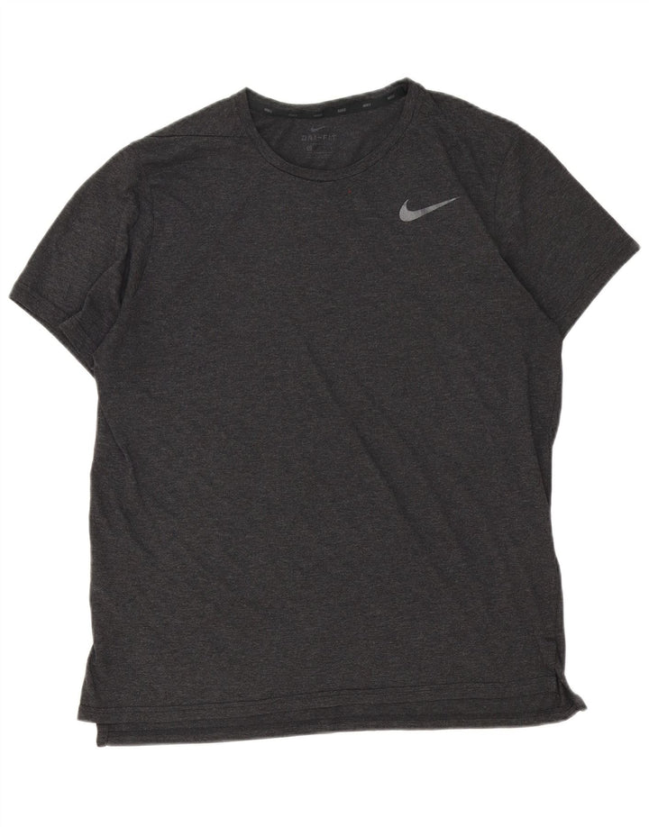 Мужская футболка Nike Dri Fit из полиэстера среднего серого цвета
