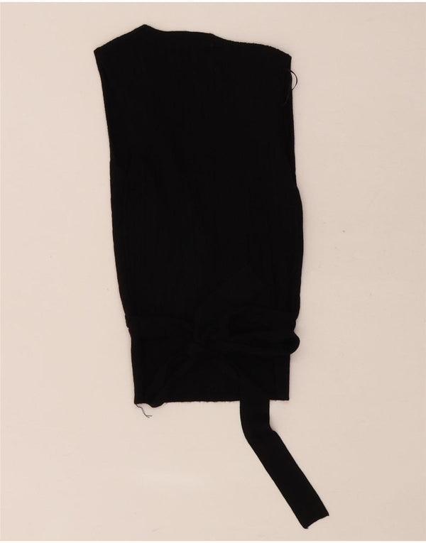 Женская укороченная майка с запахом Oasis UK 4 XS, черная вискоза