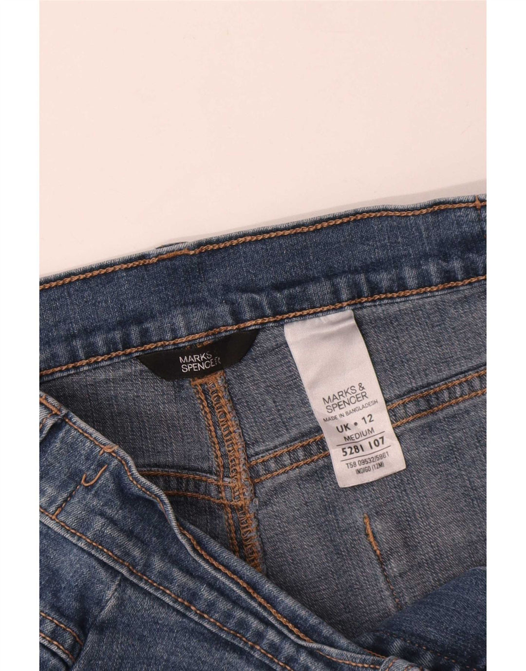 Женские прямые джинсы Marks & Spencer UK 12, средние W30 L27, синие, хлопок