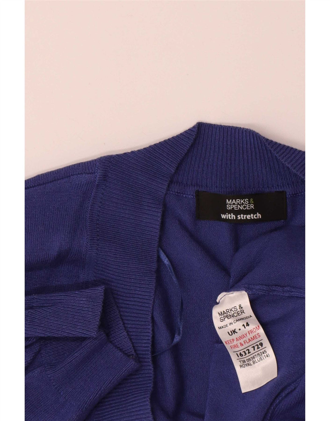 Женский кардиган с короткими рукавами Marks & Spencer UK 14, средний темно-синий