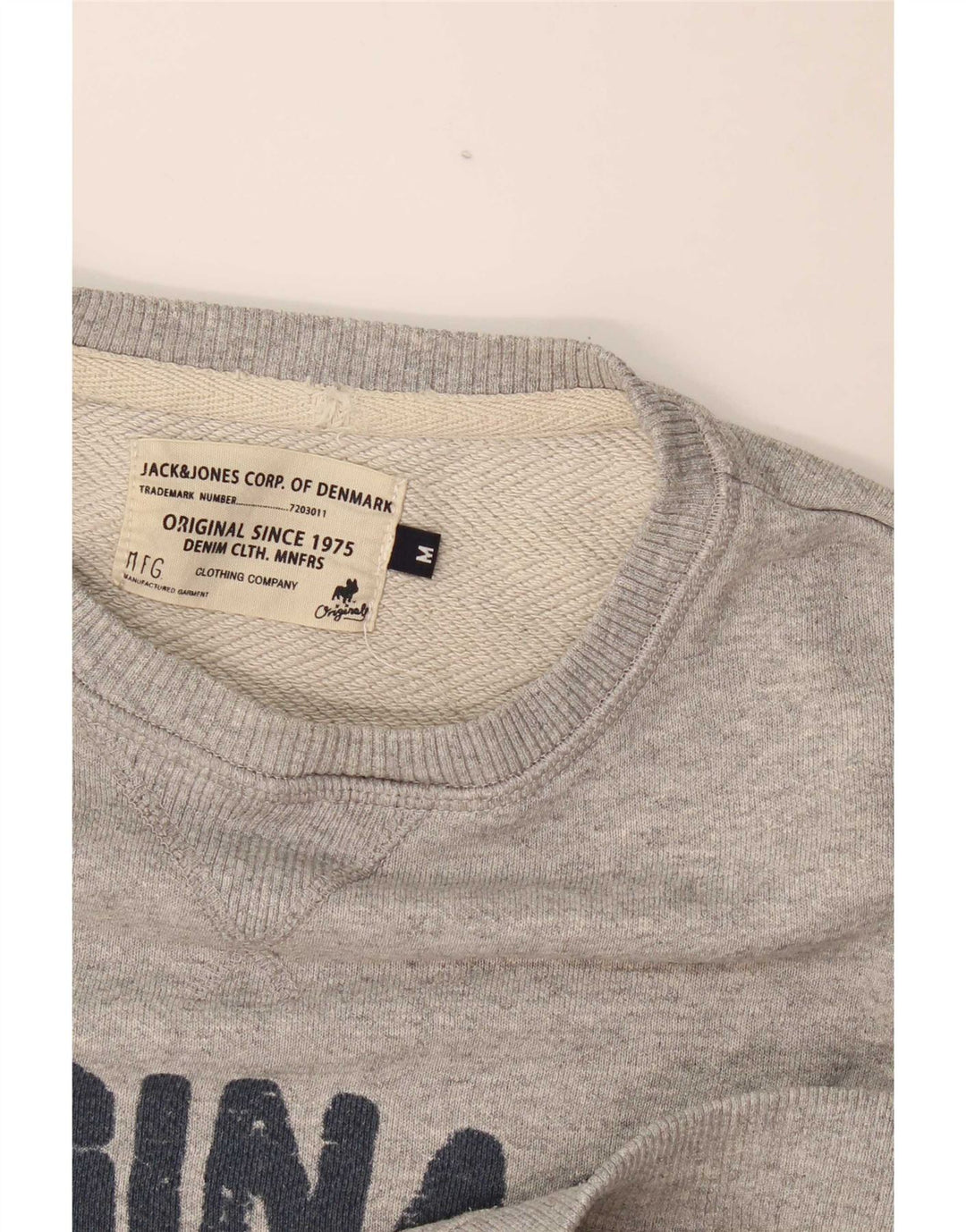 Мужской свитшот с рисунком Jack & Jones средний серый в крапинку
