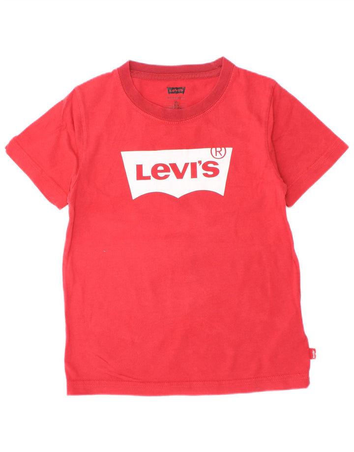 Футболка с рисунком Levi's для мальчиков, 5–6 лет, красный хлопок