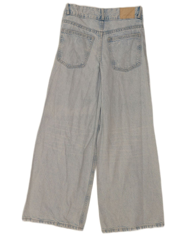 Zara Широкие джинсы с потертостями для девочек 13–14 лет W26 L27 Синие