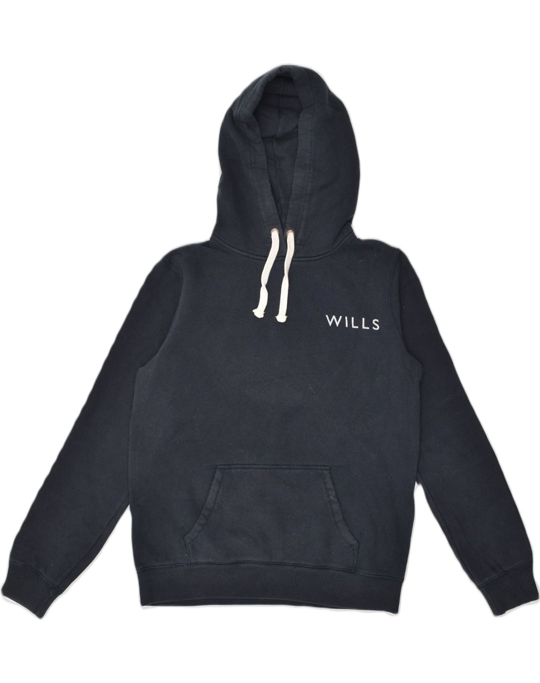JACK WILLS Womens Graphic Hoodie Jumper UK 12 Medium Navy Blue Cotton | Vintage Jack Wills | Thrift | Second-Hand Jack Wills | Used Clothing | Messina Hembry 