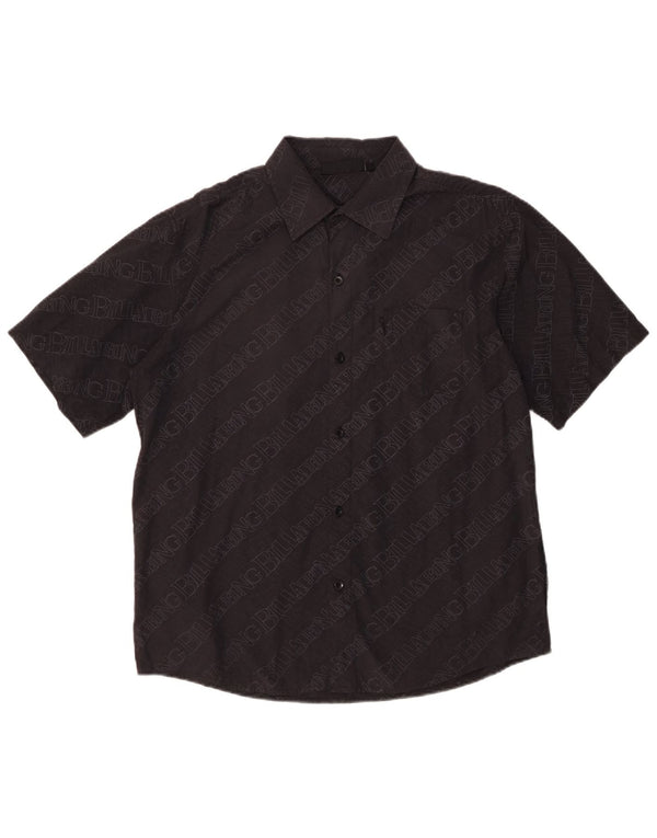 Billabong Мужская рубашка с коротким рукавом с графическим рисунком, средний черный хлопок