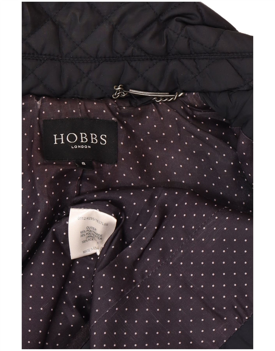 Женская стеганая куртка Hobbs UK 8, маленькая, темно-синяя, полиамид