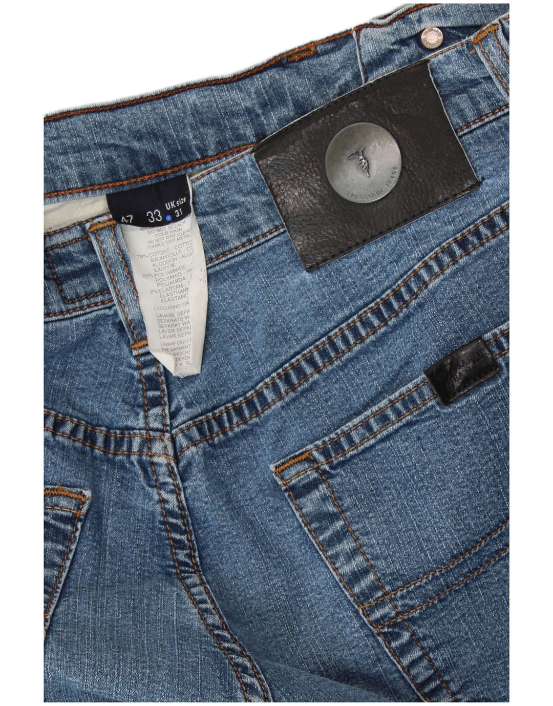 Мужские укороченные джинсы TRUSSARDI W31 L26 синие, хлопок