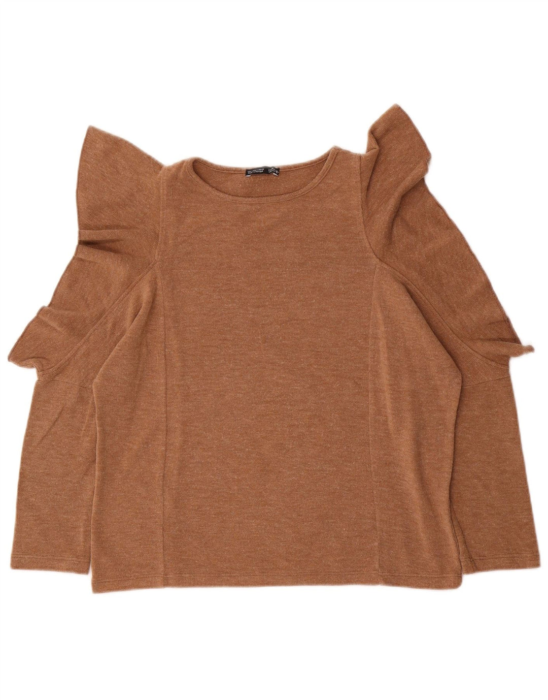 Женский топ оверсайз Zara с рукавом 3/4, UK 10, маленький бежевый