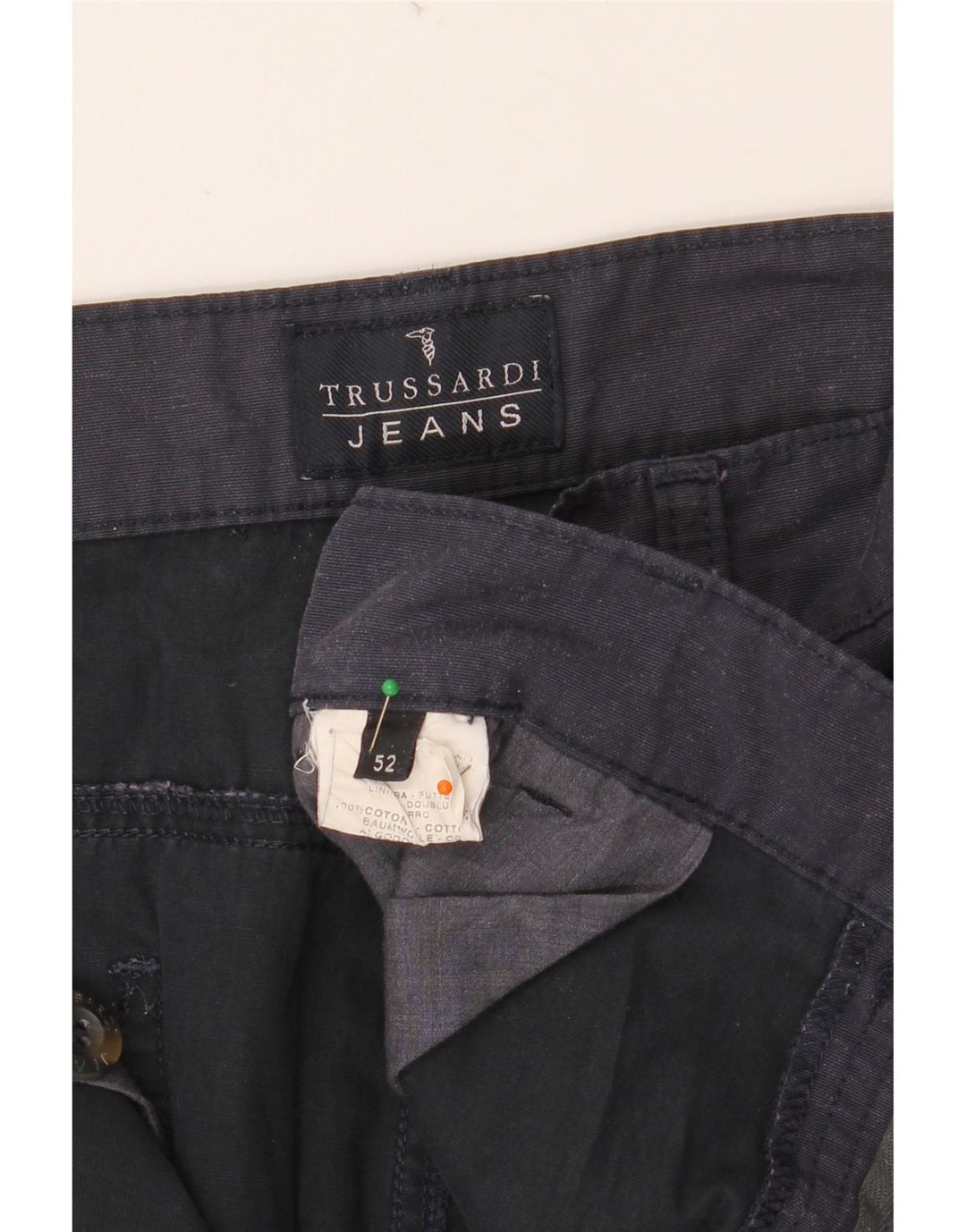 TRUSSARDI Мужские прямые брюки чинос IT 52 XL W36 L34 Темно-синий хлопок