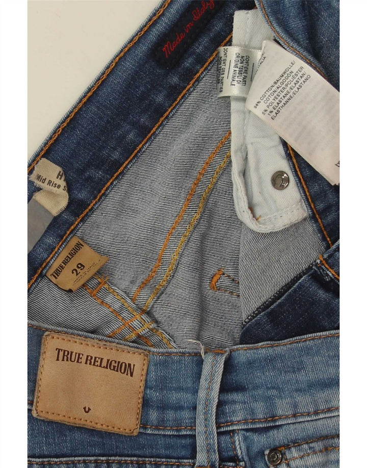 Женские узкие джинсы со средней посадкой True Religion W29 L29, синий хлопок