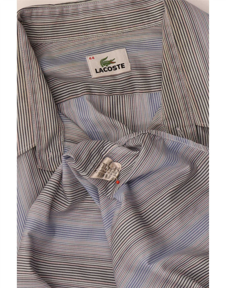 Мужская рубашка Lacoste, размер 44 XL, хлопковая синяя полоска