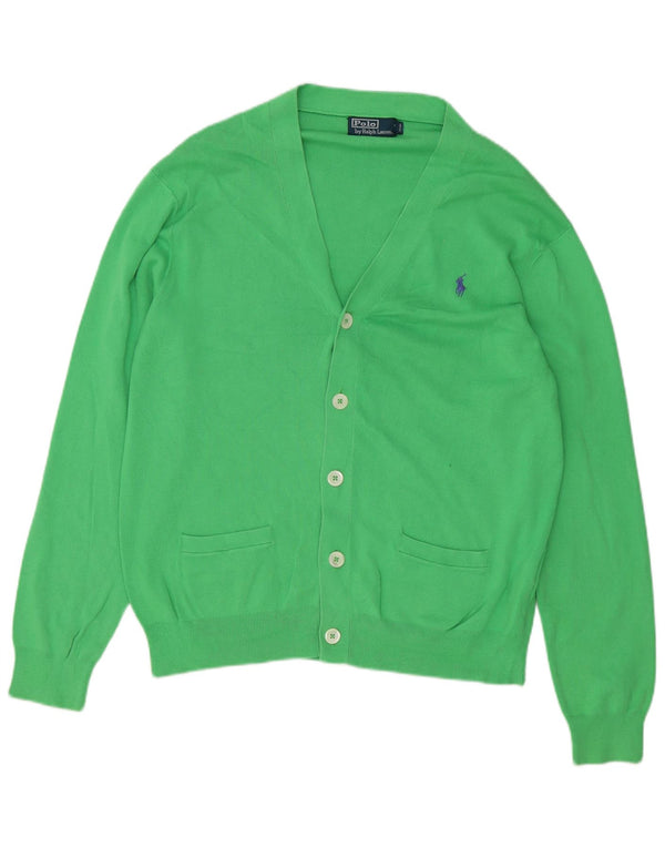 Мужской кардиган Polo Ralph Lauren, большой зеленый хлопковый свитер