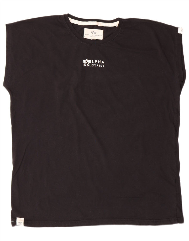 ALPHA INDUSTRIES Женский жилет с рисунком UK 22 3XL, черный хлопок