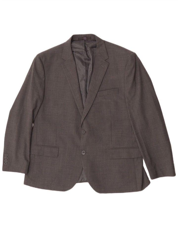 Мужской пиджак Marks & Spencer с двумя пуговицами, Великобритания, 44 XL, серая шерстяная клетка