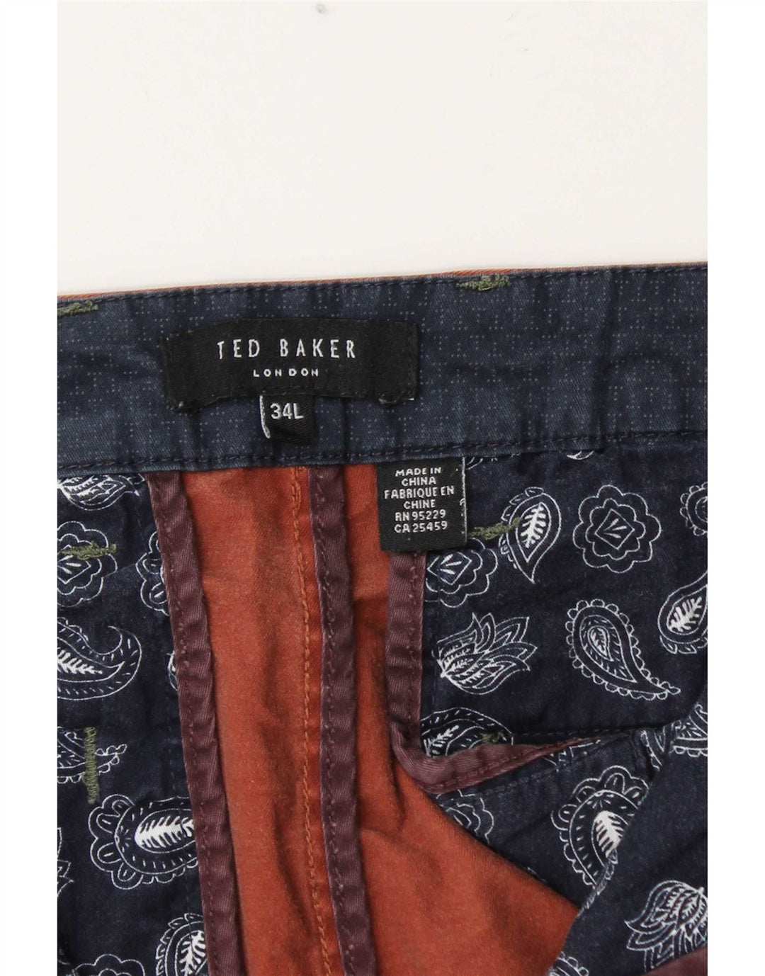 Мужские брюки-чиносы Ted Baker W34 L33 коричневые, хлопковые