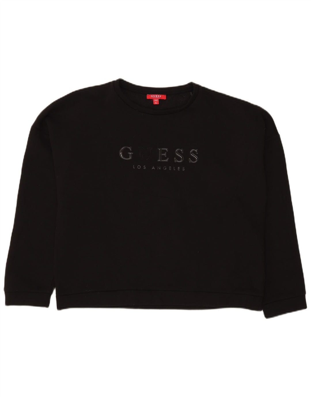 Женский укороченный джемпер оверсайз с рисунком Guess UK 14, большой черный цвет