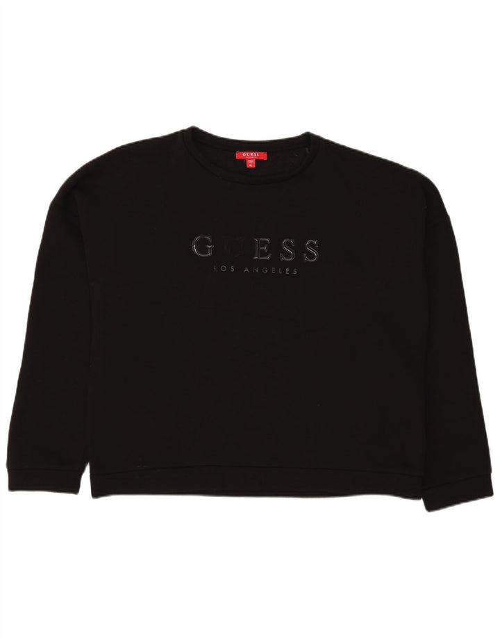 Женский укороченный джемпер оверсайз с рисунком Guess UK 14, большой черный цвет
