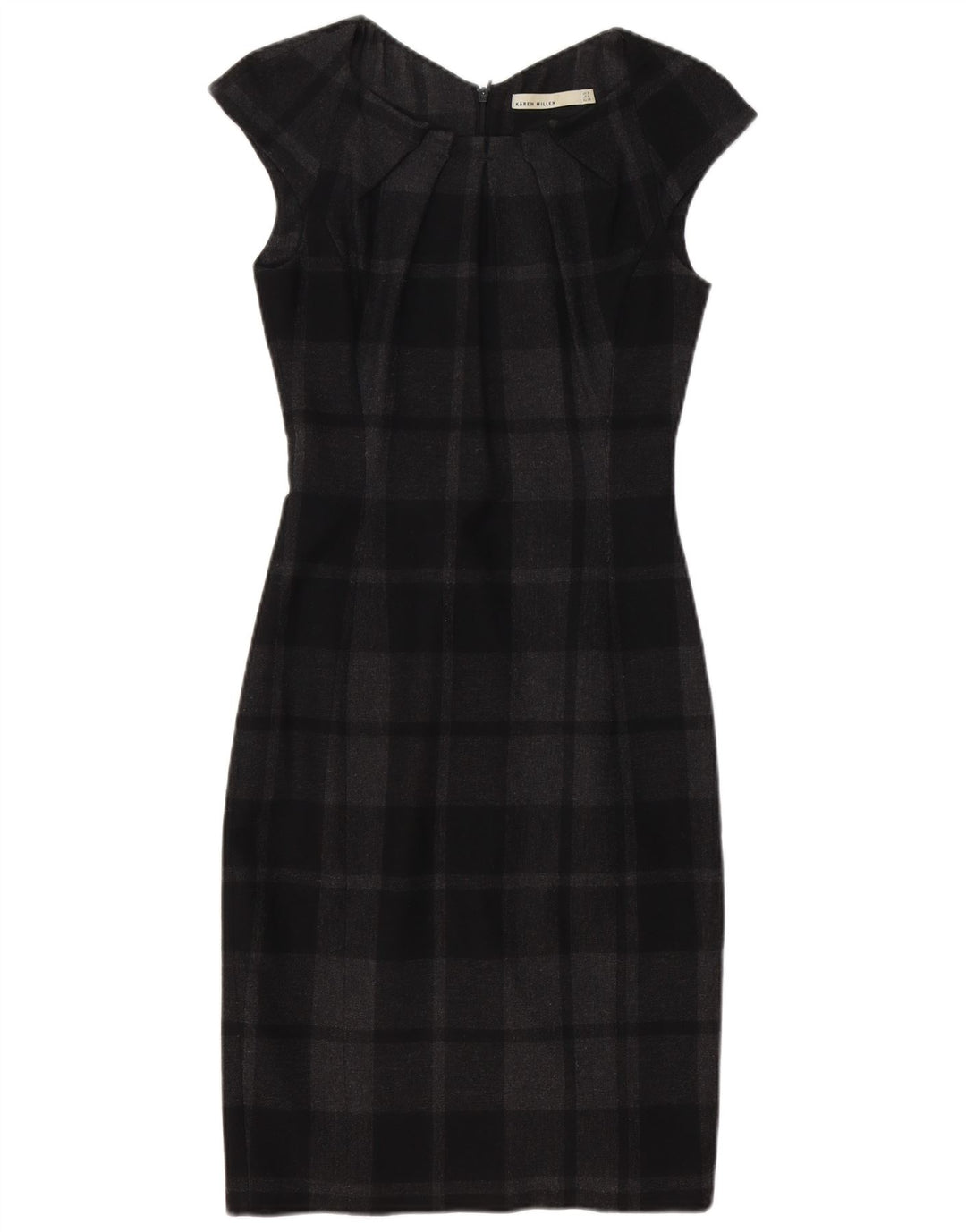 Женское платье-футляр Karen Millen UK 8, маленькое черное платье в клетку из полиэстера