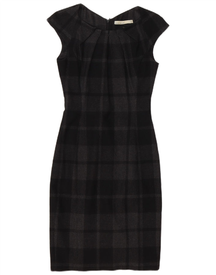 Женское платье-футляр Karen Millen UK 8, маленькое черное платье в клетку из полиэстера