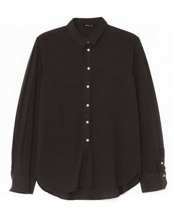 Massimo Dutti Womens Shirt EU 40 Medium Black Linen