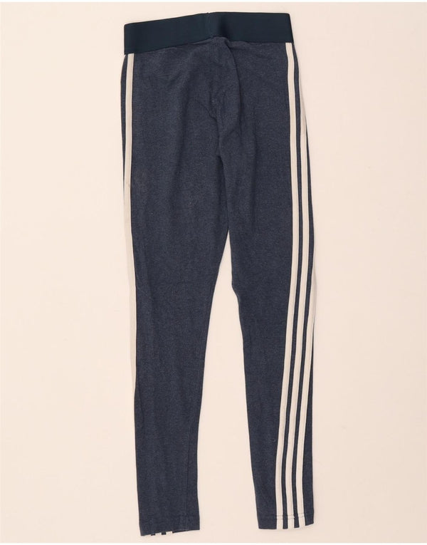 ADIDAS Womens Leggings UK 4/6 XS  Navy Blue Cotton