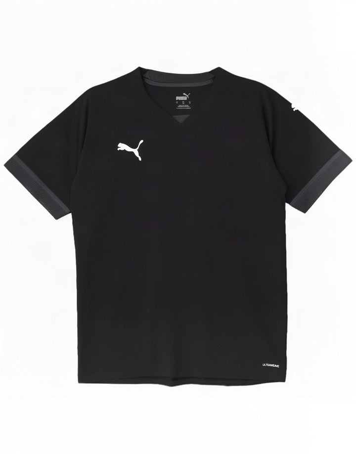 Мужская футболка Puma, средний черный полиэстер с цветными блоками