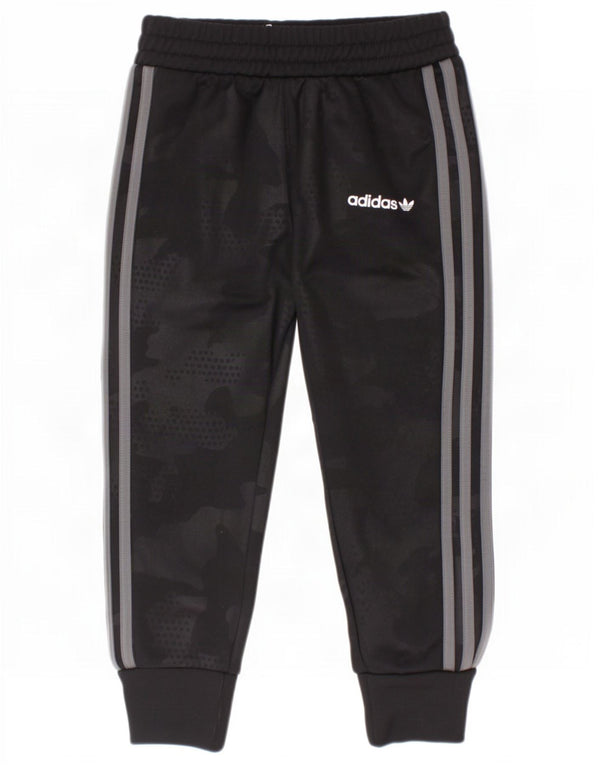 Спортивный костюм Adidas для мальчиков, брюки для бега, 2–3 года, черный камуфляжный полиэстер