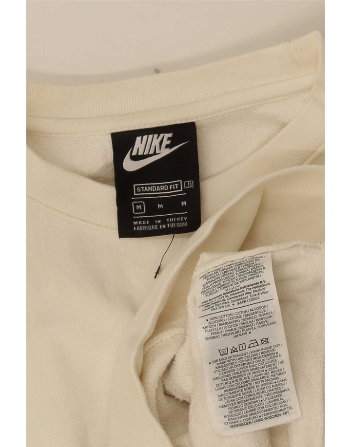 Мужской свитшот Nike стандартного кроя с графикой, хлопковый джемпер среднего размера белого цвета