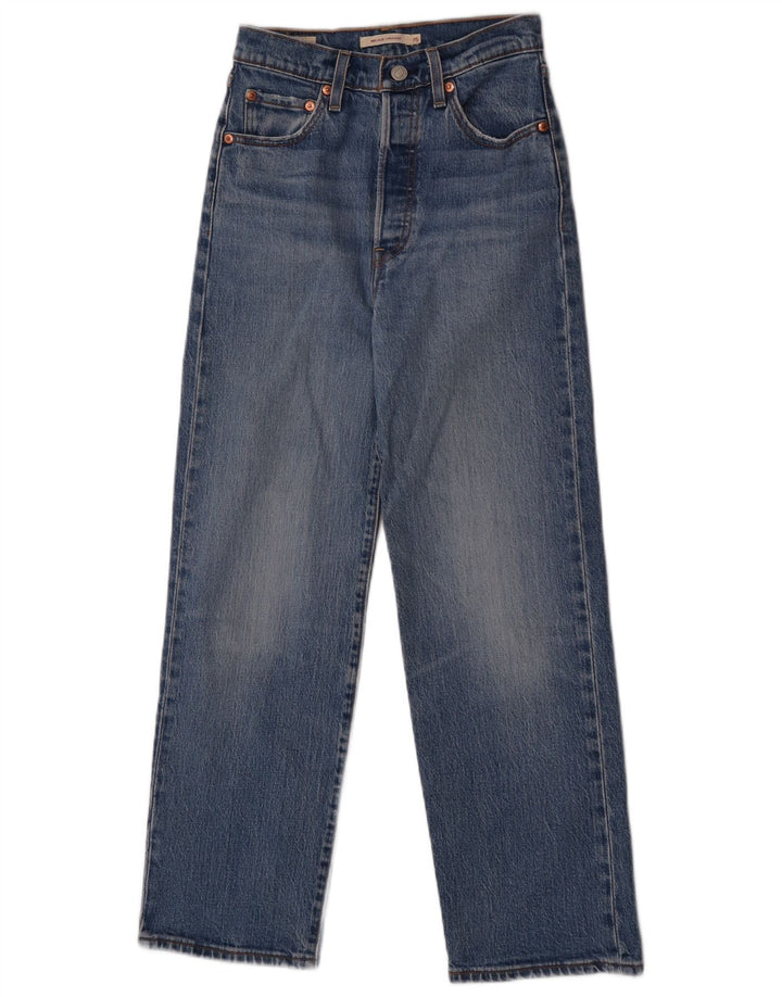 Женские прямые джинсы Levi's Ribcage W25 L27, синий хлопок