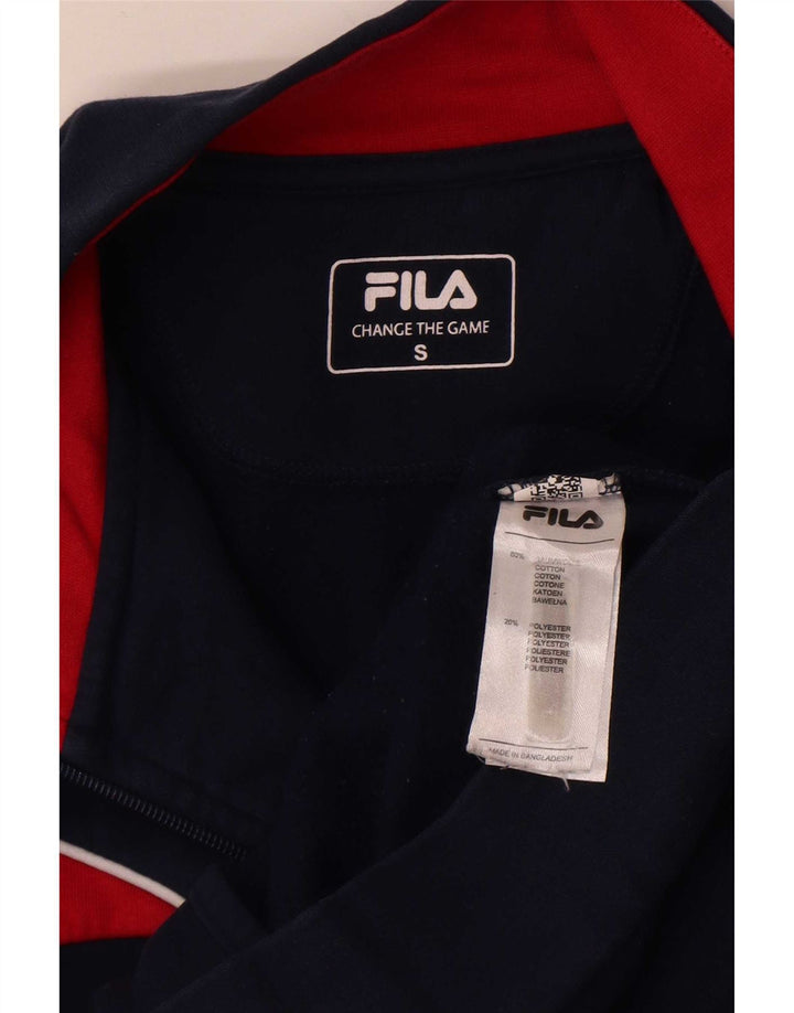 Мужской спортивный костюм Fila, верхняя куртка, маленький темно-синий, хлопок с цветными блоками