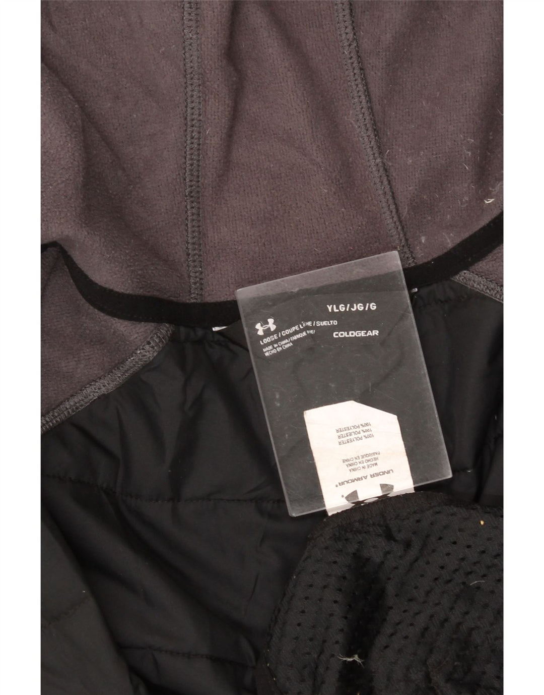 UNDER ARMOUR Boys Cold Gear Graphic Padded Jacket 11-12 Years Large Grey Vintage Under Armour and Second-Hand Under Armour from Messina Hembry 