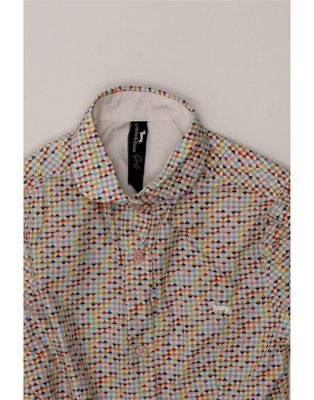 HARMONT & BLAINE Girls Shirt 7-8 Years Multicoloured Geometric Vintage Harmont & Blaine and Second-Hand Harmont & Blaine from Messina Hembry 