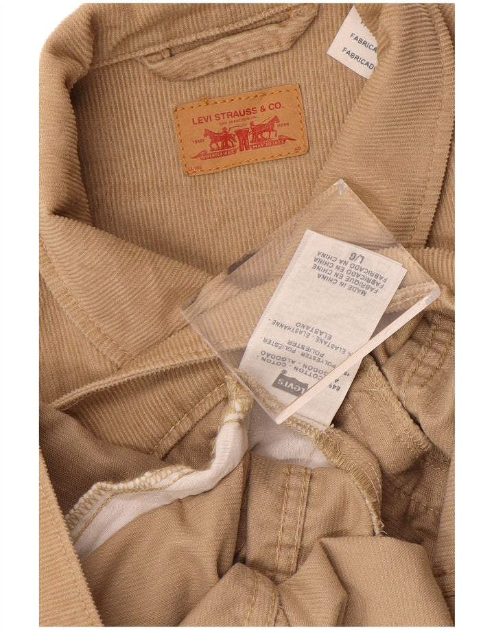 Женская вельветовая куртка LEVI'S UK 16, большой размер, бежевый хлопок